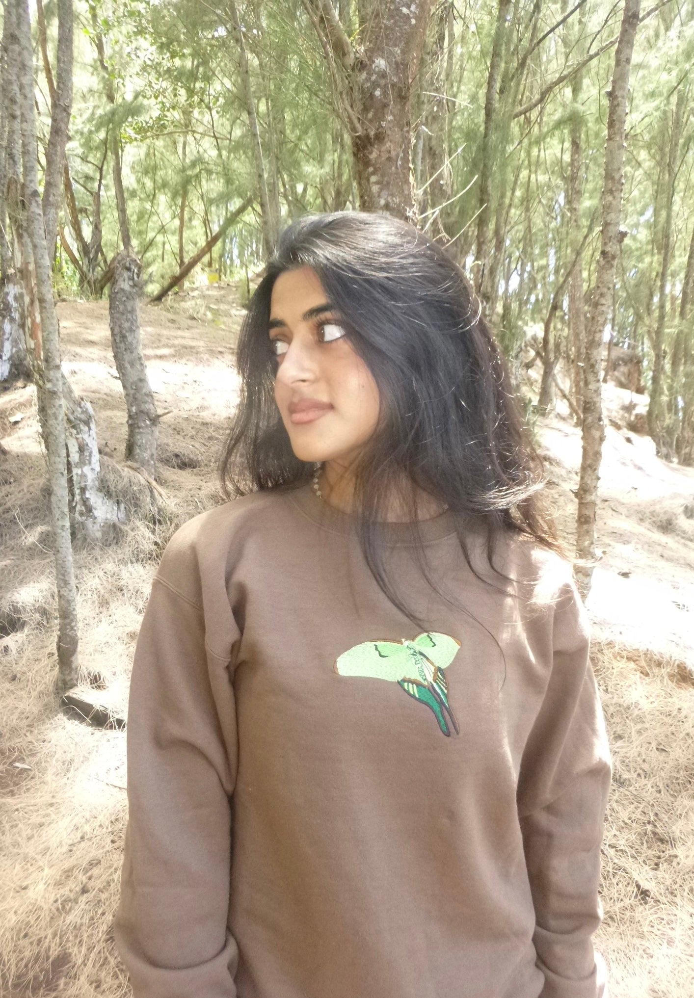 LUNA MOTH CREWNECK (BROWN)